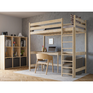 Loft Youth Bed TADEK – Solid Pine, Various Colors