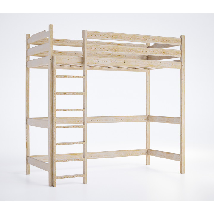 Loft Youth Bed TADEK – Solid Pine, Various Colors