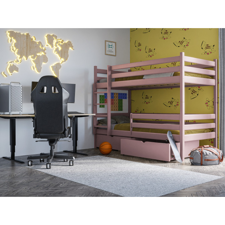 Łóżko piętrowe sosnowe | Polski producent | Z szufladami lub bez