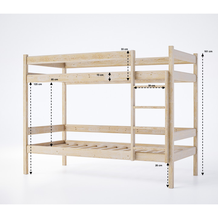 Pine Bunk Bed with Drawers | Wooden Bunk Beds in Various Colors