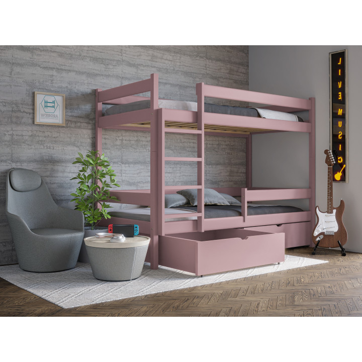 Pine Bunk Bed with Drawers | Wooden Bunk Beds in Various Colors