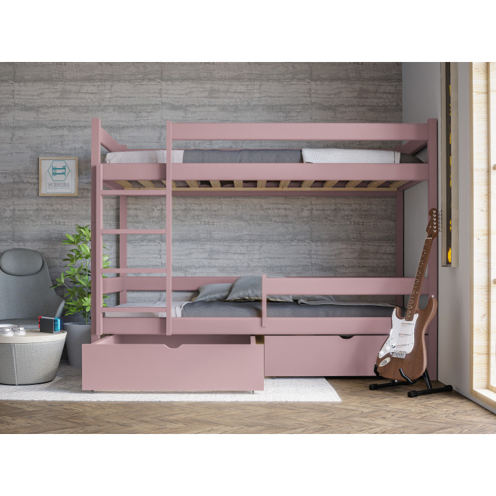 Pine Bunk Bed with Drawers | Wooden Bunk Beds in Various Colors