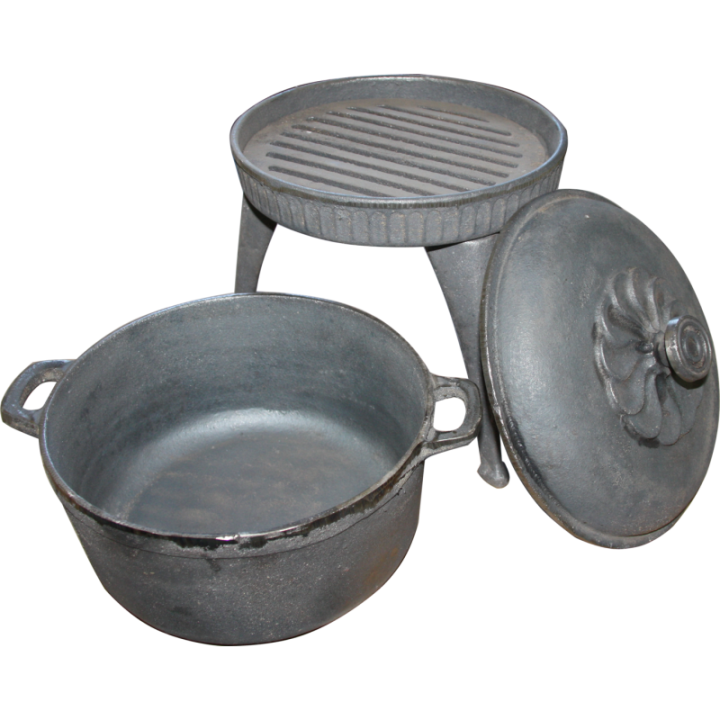 Cast Iron Pot with Grill & Legs – Perfect for Campfire Cooking