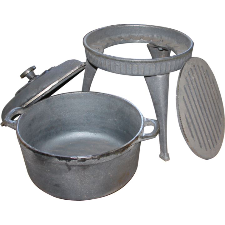 Cast Iron Pot with Grill & Legs – Perfect for Campfire Cooking