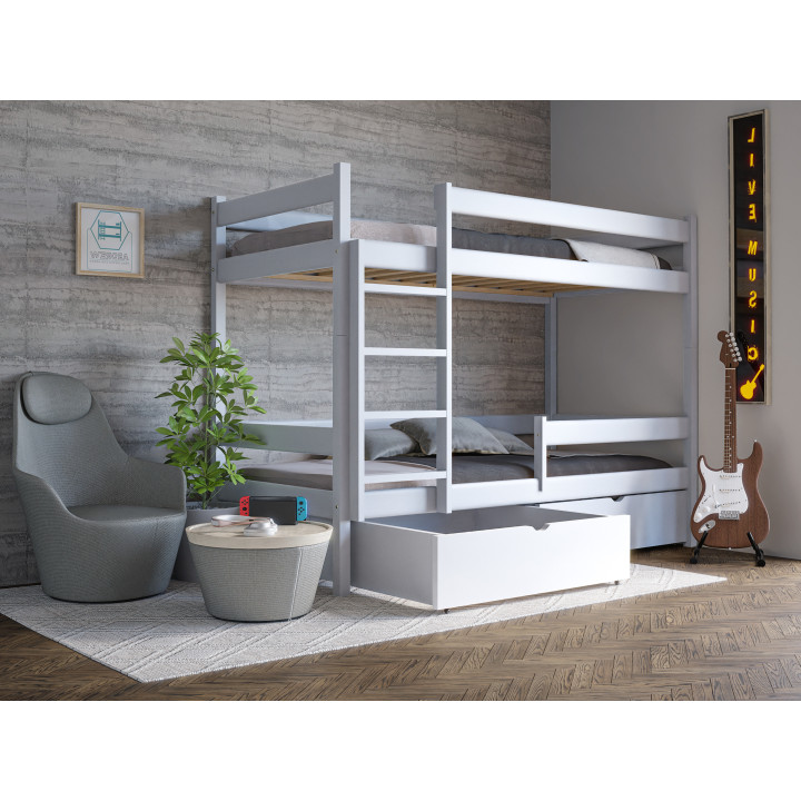 Pine Bunk Bed with Drawers | Wooden Bunk Beds in Various Colors