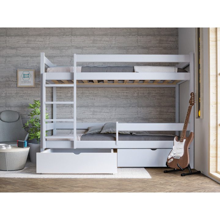 Pine Bunk Bed with Drawers | Wooden Bunk Beds in Various Colors