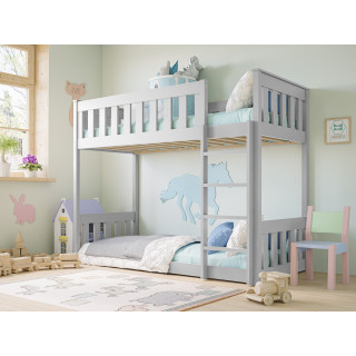 Etagenbett Kinder Kiefer massiv – sicher & anpassbar