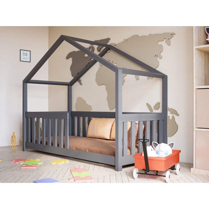 Hausbett Kinder – Kiefer massiv, sicher & anpassbar