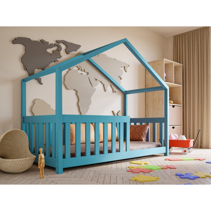 Hausbett Kinder – Kiefer massiv, sicher & anpassbar