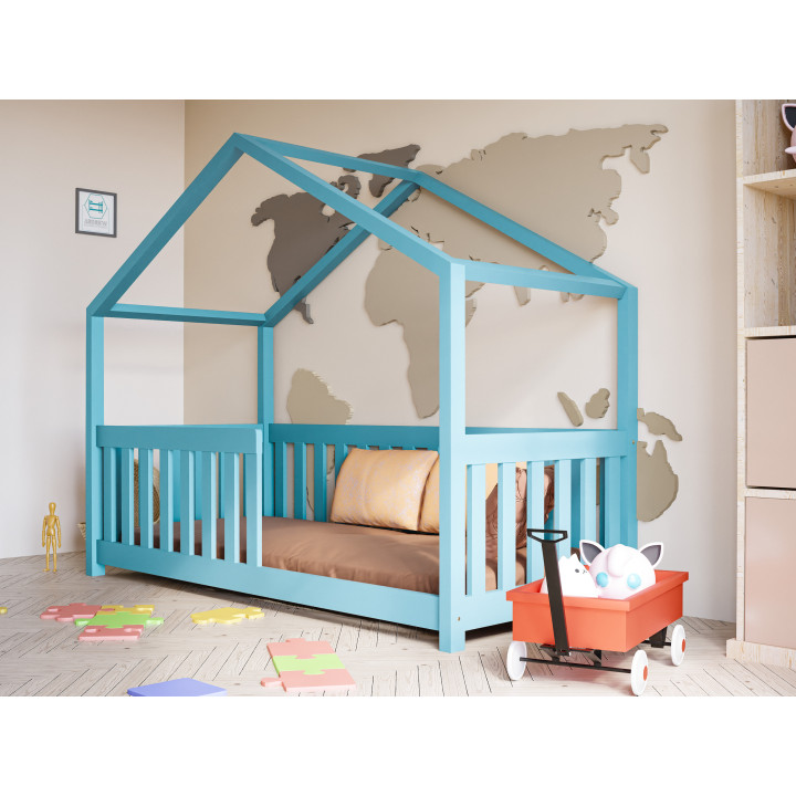 Hausbett Kinder – Kiefer massiv, sicher & anpassbar