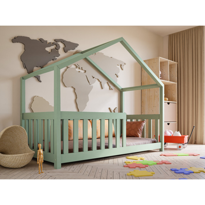 Hausbett Kinder – Kiefer massiv, sicher & anpassbar