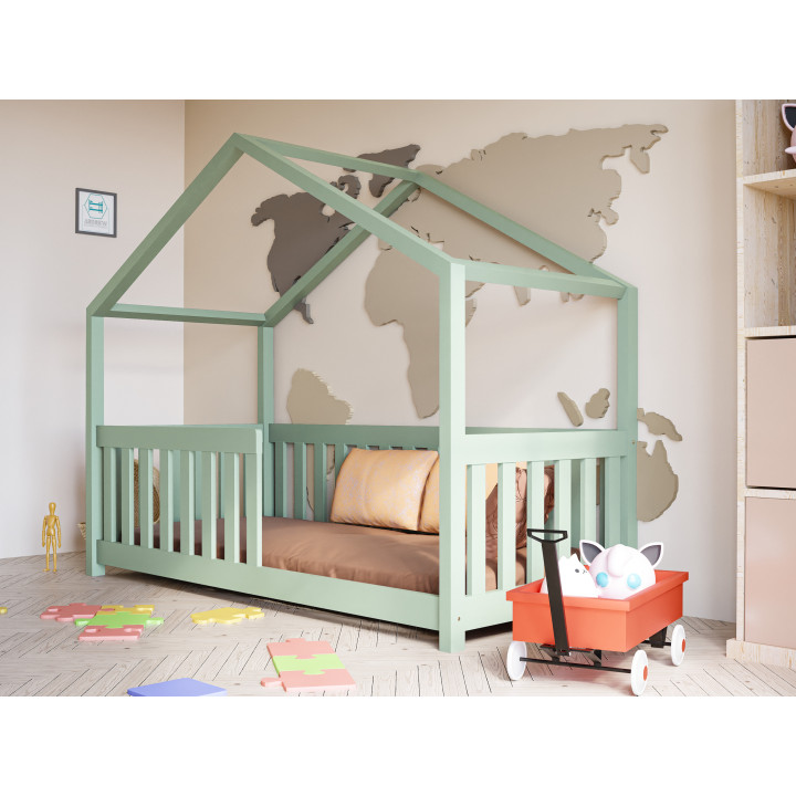 Hausbett Kinder – Kiefer massiv, sicher & anpassbar