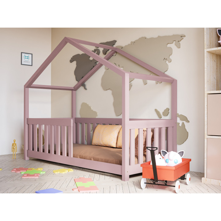 Hausbett Kinder – Kiefer massiv, sicher & anpassbar