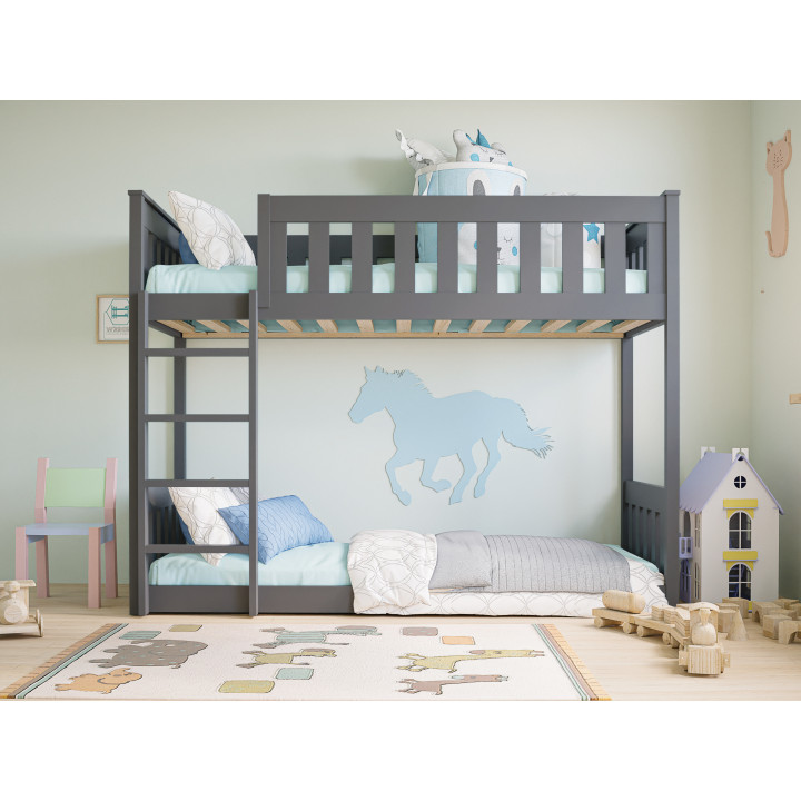 Etagenbett Kinder Kiefer massiv – sicher & anpassbar