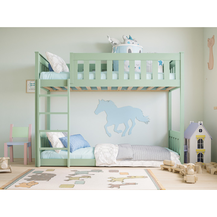 Etagenbett Kinder Kiefer massiv – sicher & anpassbar