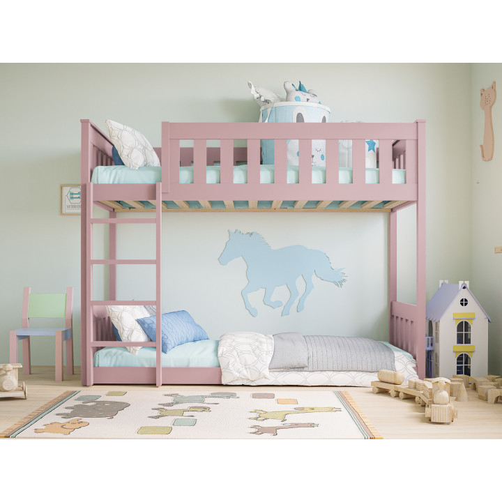 Etagenbett Kinder Kiefer massiv – sicher & anpassbar