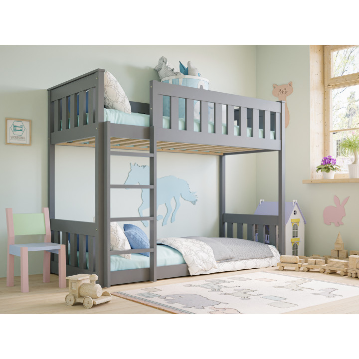 Etagenbett Kinder Kiefer massiv – sicher & anpassbar