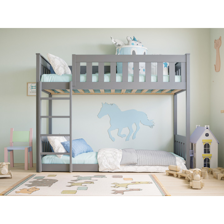 Etagenbett Kinder Kiefer massiv – sicher & anpassbar