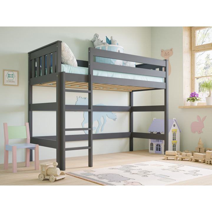 ERYK Loft Bed | Solid Pine Wood High Sleeper | Many Colors | Space Saver