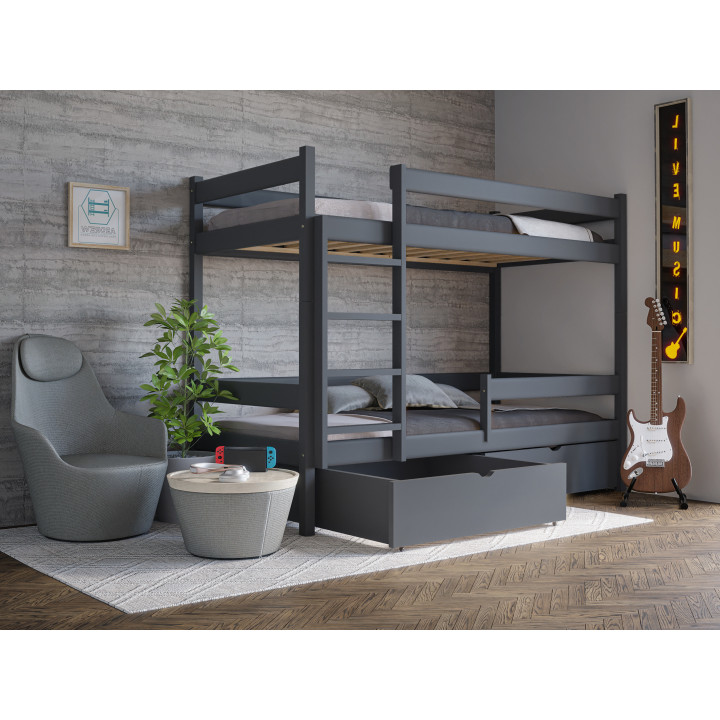 Pine Bunk Bed with Drawers | Wooden Bunk Beds in Various Colors