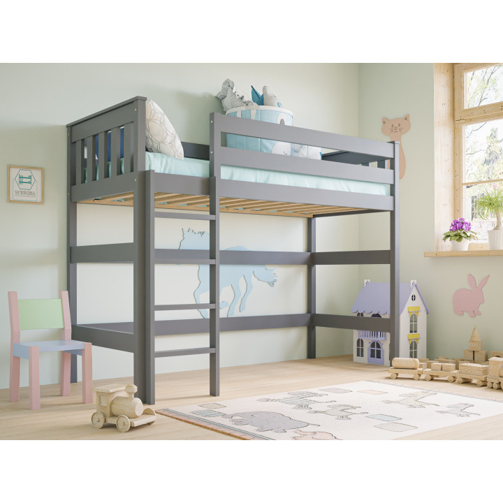 ERYK Loft Bed | Solid Pine Wood High Sleeper | Many Colors | Space Saver