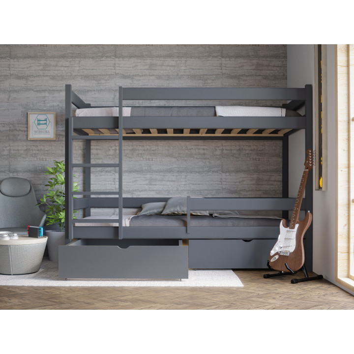 Pine Bunk Bed with Drawers | Wooden Bunk Beds in Various Colors