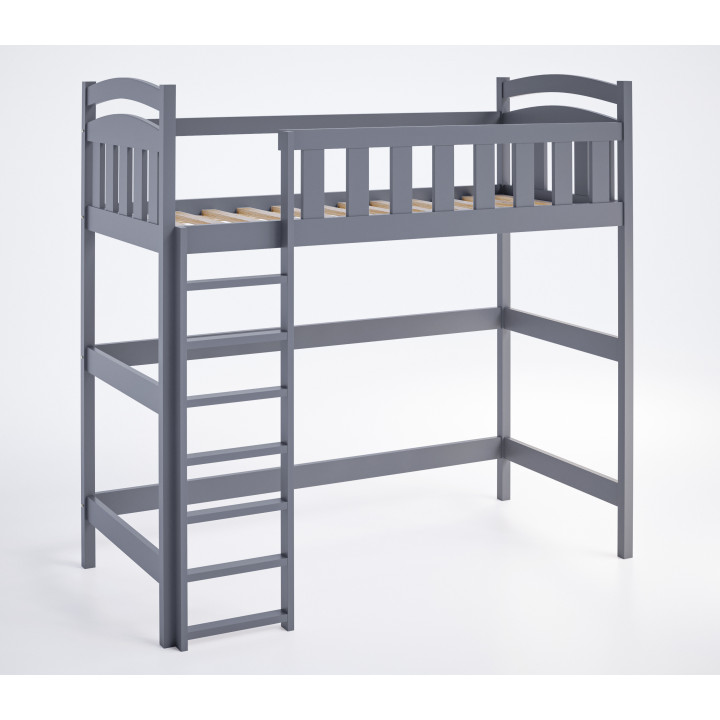 Pine Loft Bed for Kids & Teens DAMIAN | Solid Wooden High Sleeper