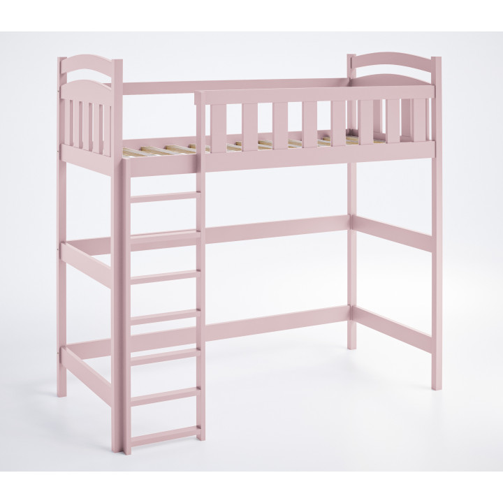 Pine Loft Bed for Kids & Teens DAMIAN | Solid Wooden High Sleeper