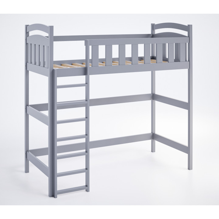 Pine Loft Bed for Kids & Teens DAMIAN | Solid Wooden High Sleeper