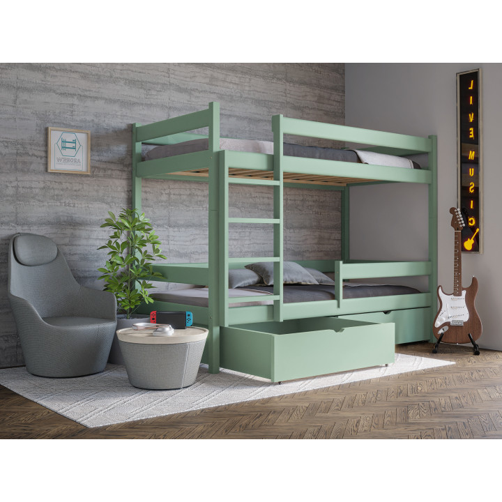 Pine Bunk Bed with Drawers | Wooden Bunk Beds in Various Colors