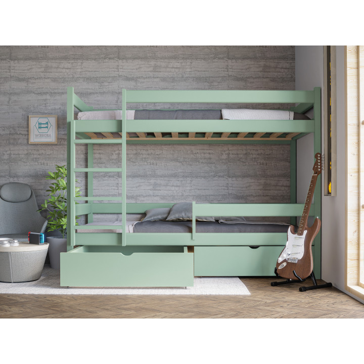 Pine Bunk Bed with Drawers | Wooden Bunk Beds in Various Colors