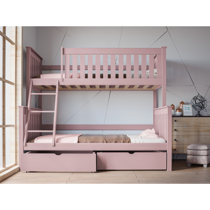 ALVIN 3-Person Bunk Bed | Solid Pine Wood | Polish Manufacturer | Various Sizes & Colors