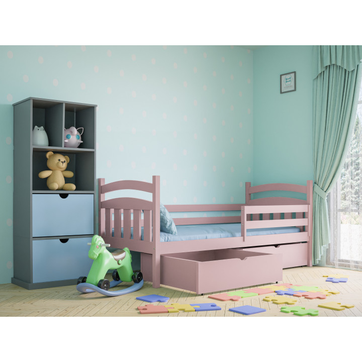 Łóżko dziecięce SOFIA | sosnowe | polski producent | barierka prawa/lewa