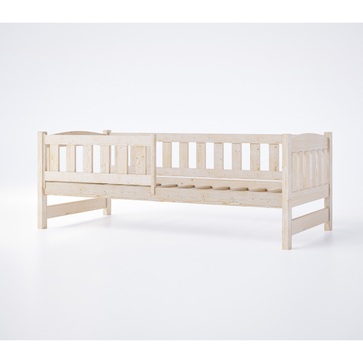 TOLEK Children’s Bed | Solid Pine with Safety Rail | Polish Manufacturer