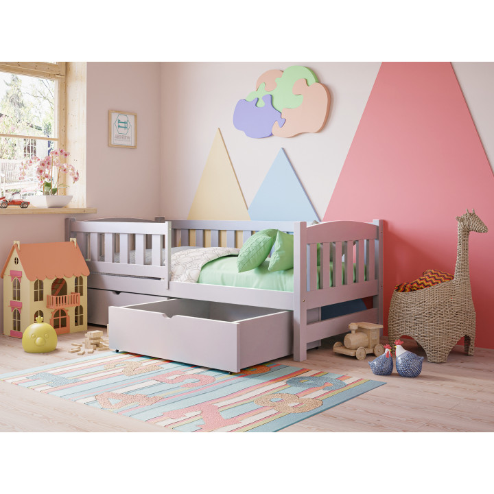 TOLEK Children’s Bed | Solid Pine with Safety Rail | Polish Manufacturer