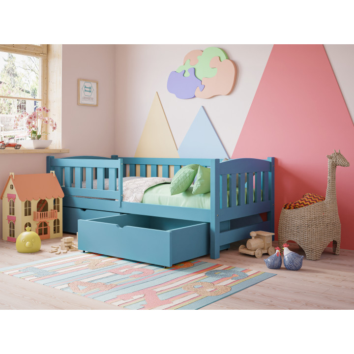 TOLEK Children’s Bed | Solid Pine with Safety Rail | Polish Manufacturer