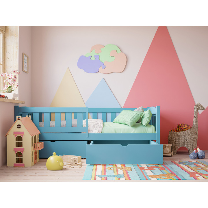 TOLEK Children’s Bed | Solid Pine with Safety Rail | Polish Manufacturer