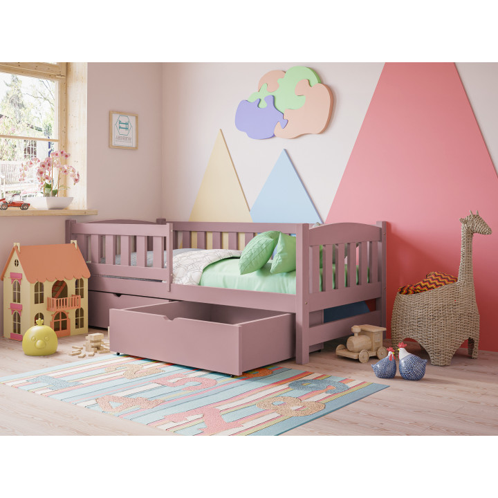 TOLEK Children’s Bed | Solid Pine with Safety Rail | Polish Manufacturer