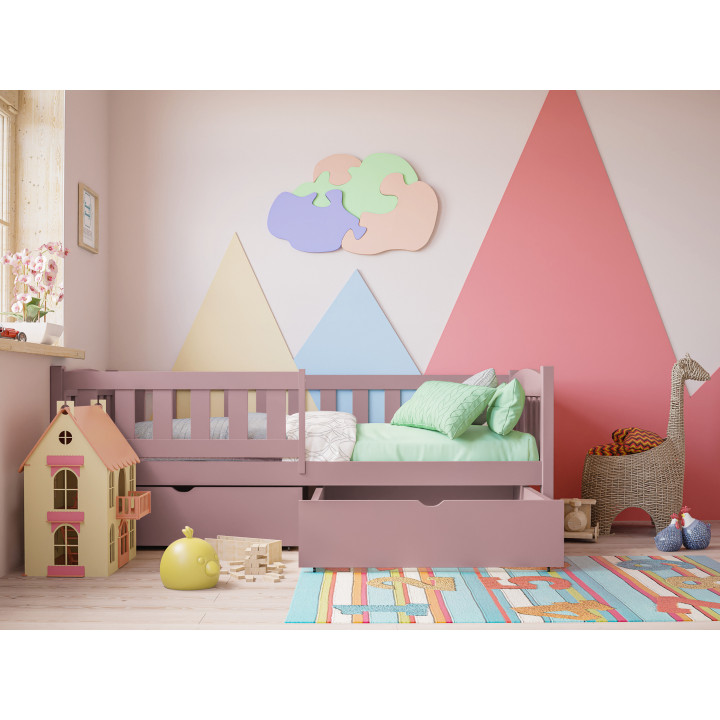 TOLEK Children’s Bed | Solid Pine with Safety Rail | Polish Manufacturer