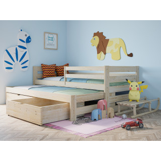 MATEUSZ Bett – Massives Kinderbett mit Ausziehbett