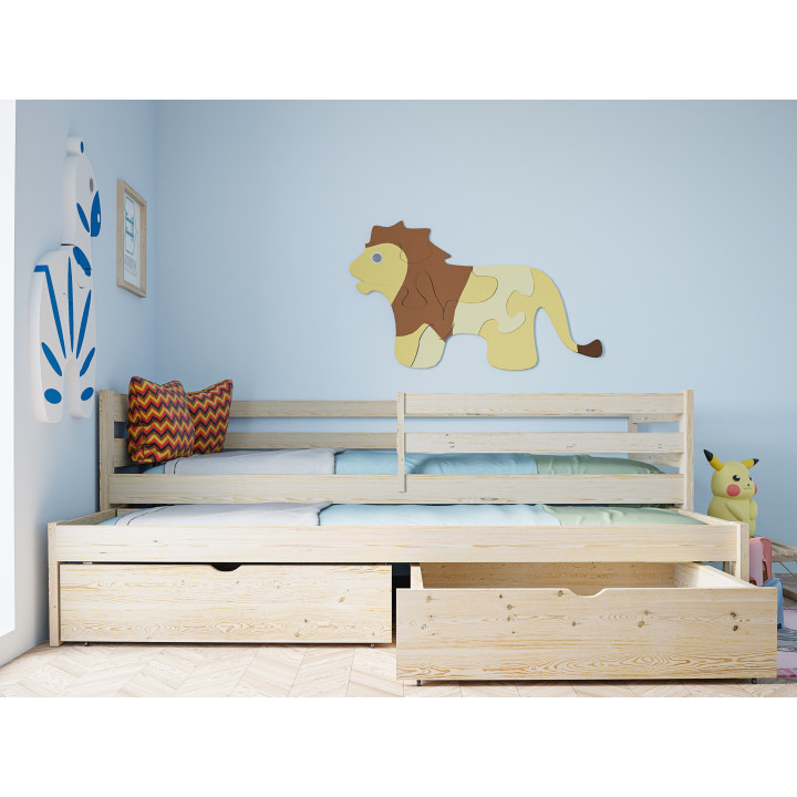 MATEUSZ Bett – Massives Kinderbett mit Ausziehbett