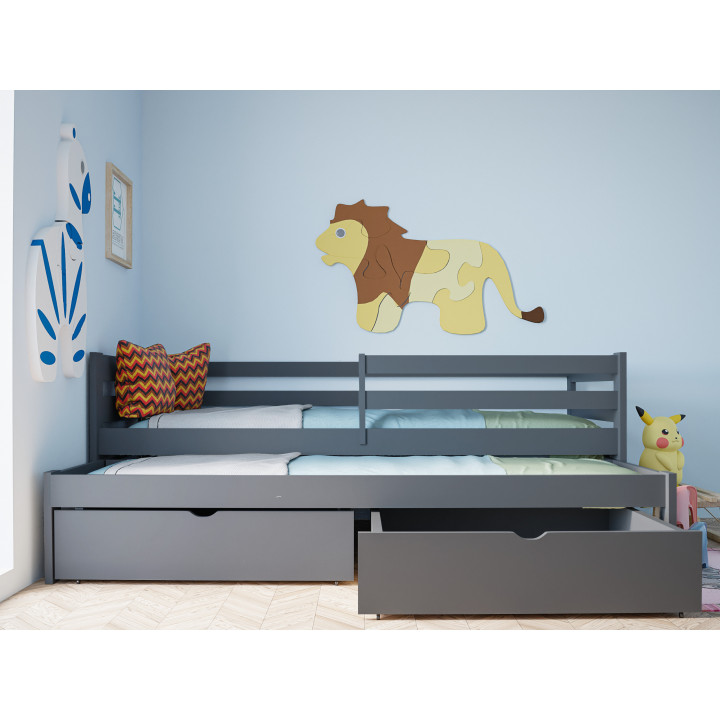MATEUSZ Bett – Massives Kinderbett mit Ausziehbett
