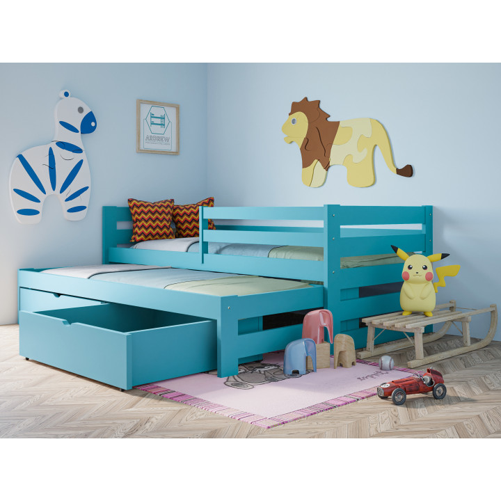 MATEUSZ Bett – Massives Kinderbett mit Ausziehbett