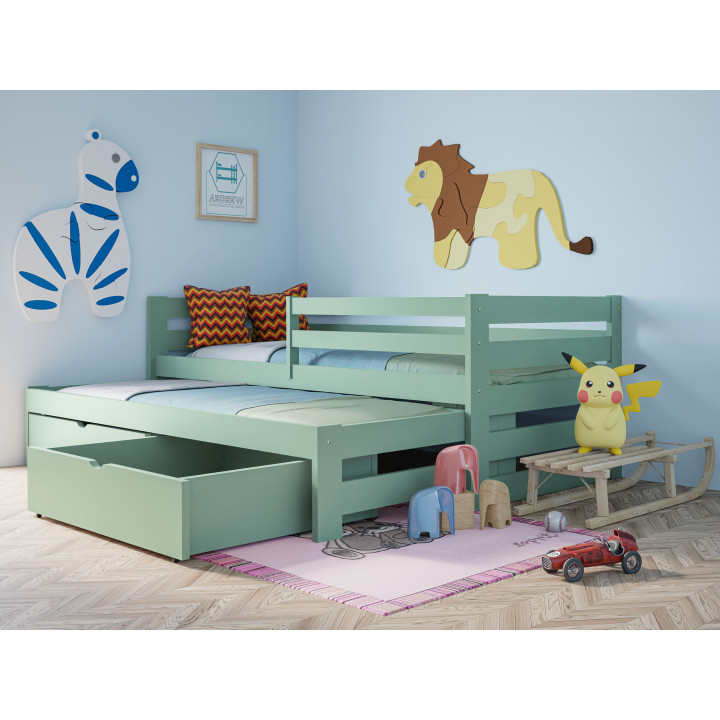MATEUSZ Bett – Massives Kinderbett mit Ausziehbett