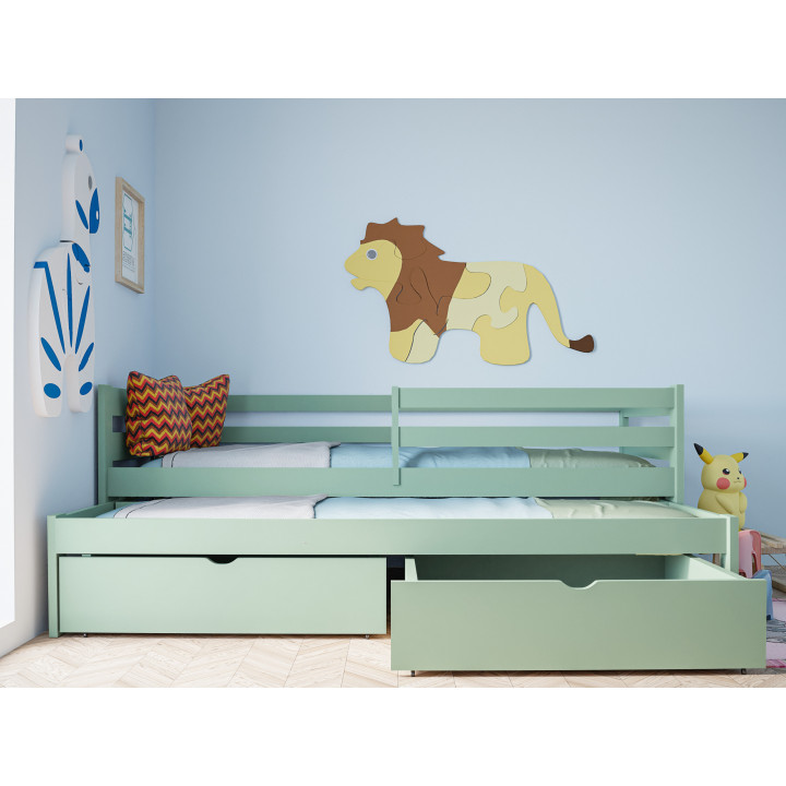 MATEUSZ Bett – Massives Kinderbett mit Ausziehbett