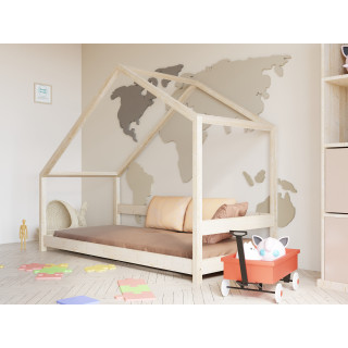 Łóżko Domek ZOSIA z litego drewna – bezpieczne EN71-3 dla dzieci