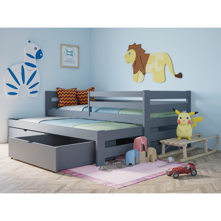 MATEUSZ Bett – Massives Kinderbett mit Ausziehbett