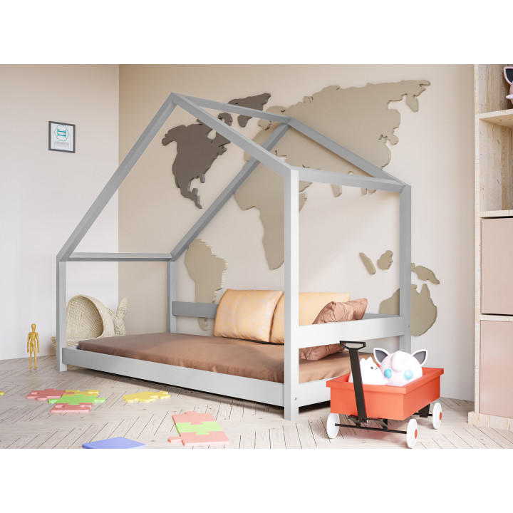 Łóżko Domek ZOSIA z litego drewna – bezpieczne EN71-3 dla dzieci