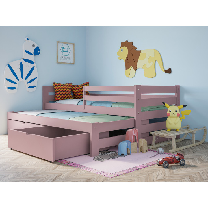 MATEUSZ Bett – Massives Kinderbett mit Ausziehbett