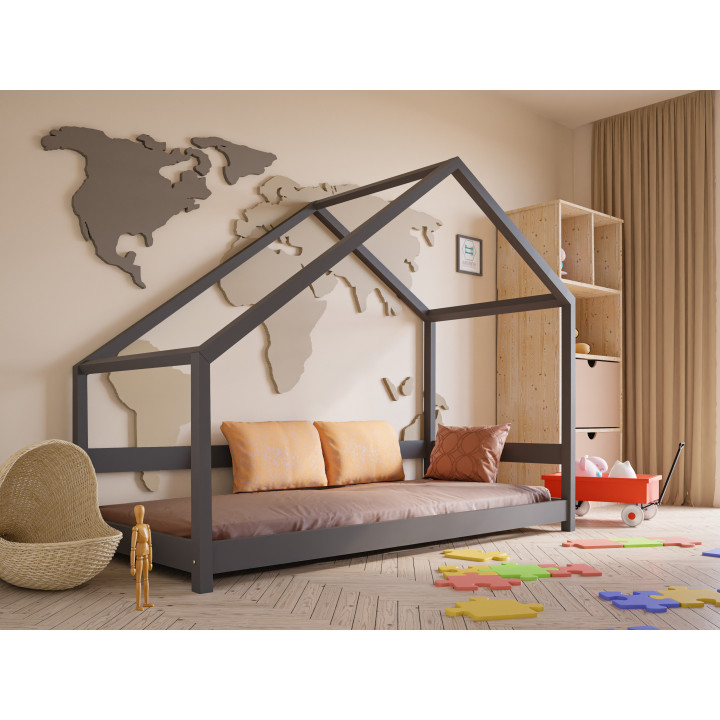 Łóżko Domek ZOSIA z litego drewna – bezpieczne EN71-3 dla dzieci